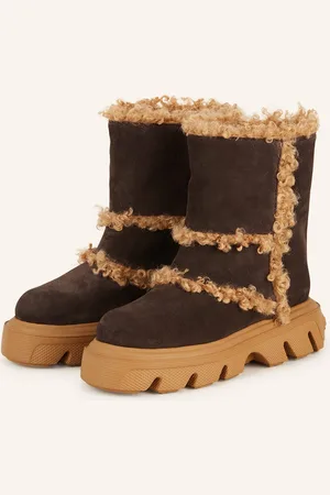 Casadei Plateau-Boots Marika Mit Teddyfell braun