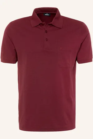 Ragman Piqué-Poloshirt rot