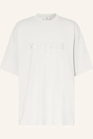 Vetements Oversize-Shirt Mit Schmucksteinen grau