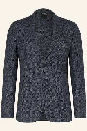 Ermenegildo Zegna Tweed-Sakko Extra Slim Fit Mit Seide blau