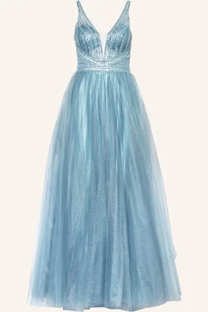 hey kyla Abendkleid Mit Pailetten Und Schmucksteinen blau