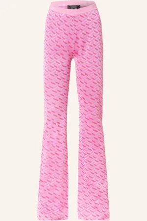 VERSACE Strickhose La Greca Mit Seide pink