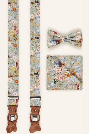 Prince BOWTIE Set: Hosenträger, Fliege Und Einstecktuch gruen
