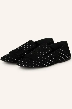 Sergio Rossi Slipper Mit Schmucksteinen schwarz