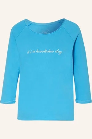 Herrlicher Sweatshirt Angelika Mit 3/4-Arm blau