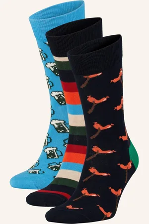 Happy Socks 3er-Pack Socken Wurst And Beer Mit Geschenkbox blau
