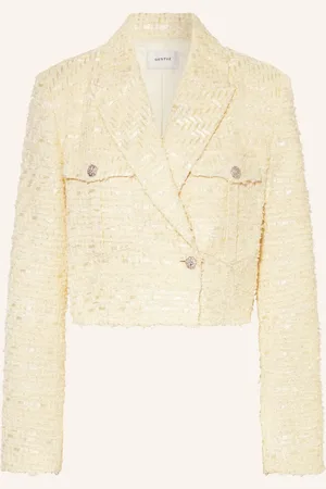 Gestuz Bouclé-Jacke Fringagz gelb