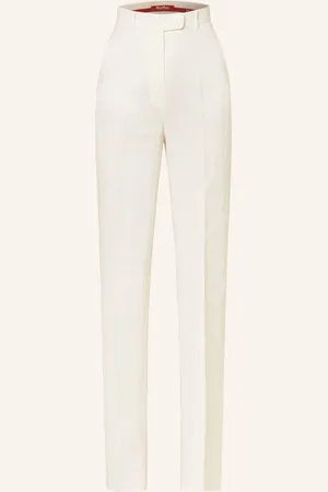 Max Mara Marlenehose Alcano Aus Leinen weiss