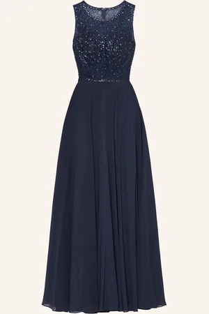 hey kyla Abendkleid Mit Pailetten Und Schmucksteinen blau