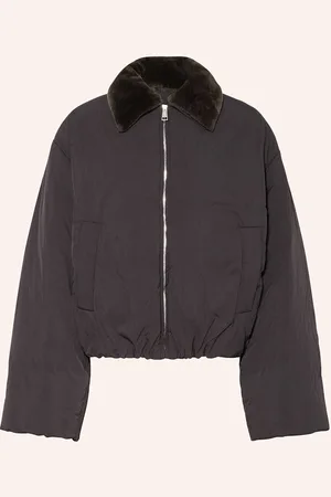 Nanushka Daunenblouson Zacharie Mit Kunstfell schwarz