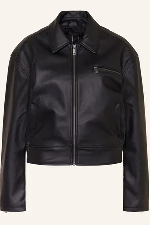 Gina Tricot Jacke In Lederoptik grau