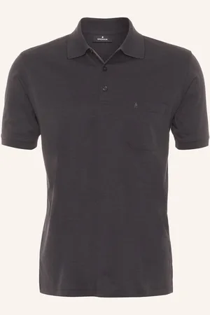Ragman Piqué-Poloshirt grau