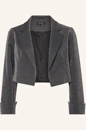Blue Effect Cropped-Blazer Mit Glitzergarn schwarz
