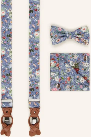Prince BOWTIE Set: Hosenträger, Fliege Und Einstecktuch blau