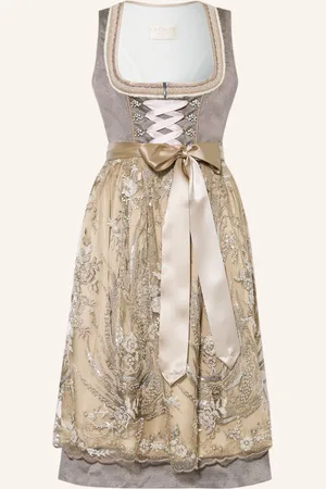 KRÜGER Krüger Dirndl Freja Mit Schmucksteinen Und Perlen braun