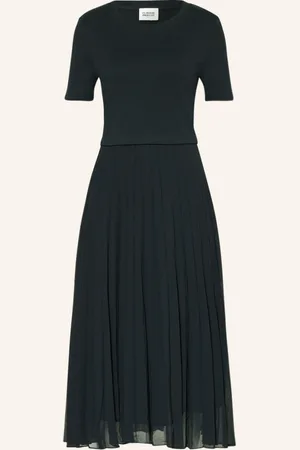 Claudie Pierlot Kleid Im Materialmix Mit Plissees blau