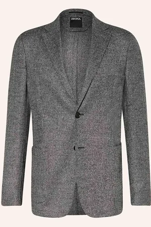 Ermenegildo Zegna Tweed-Sakko Extra Slim Fit schwarz