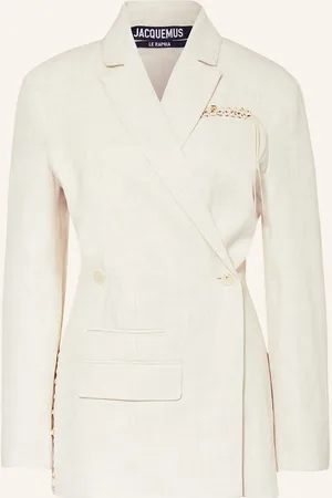 Jacquemus Blazer La Veste Tibau Brodee Mit Leinen weiss