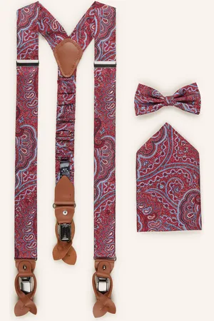 Prince BOWTIE Set: Hosenträger, Fliege Und Einstecktuch rot