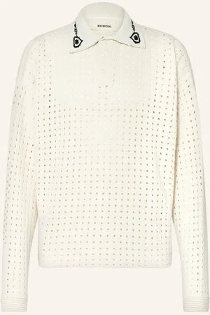 ROUGH. Strick-Poloshirt schwarz