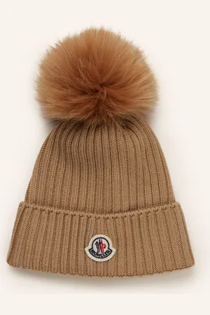 Moncler Mütze Mit Kunstpelz-Bommel beige