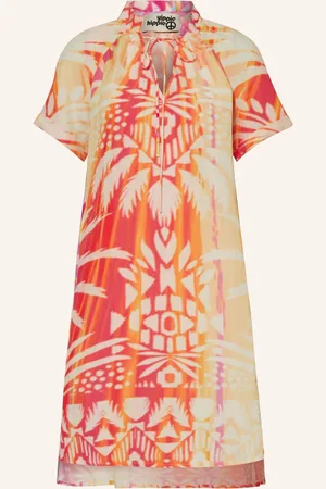 yippie hippie Kleid Mit Leinen orange