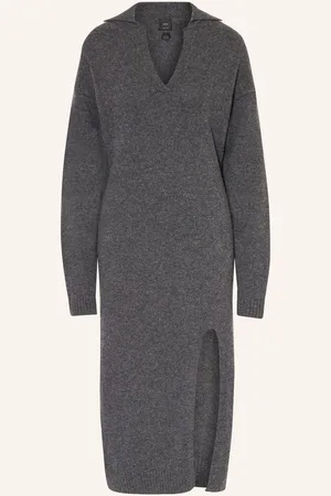 Pinko Strickkleid Vellutato Aus Merinowolle grau