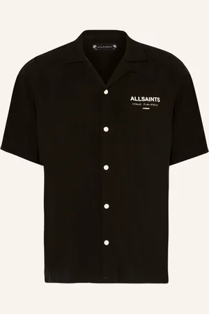 AllSaints Resorthemd Underground Relaxed Fit schwarz