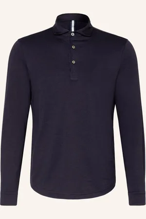 Profuomo Jersey-Poloshirt blau