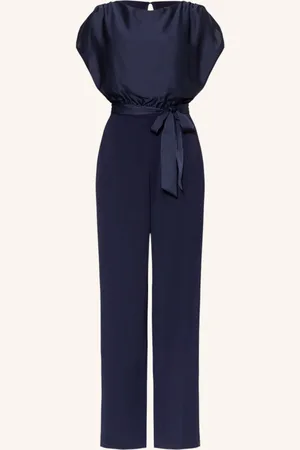 Swing Jumpsuit Im Materialmix blau