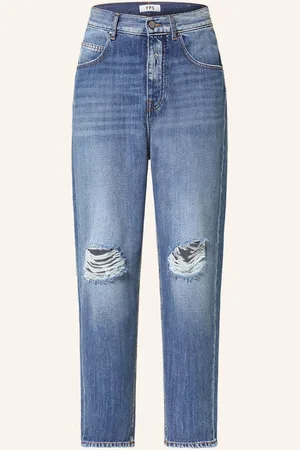 YOUNG POETS SOCIETY Destroyed Jeans Toni Tapered Fit blau
