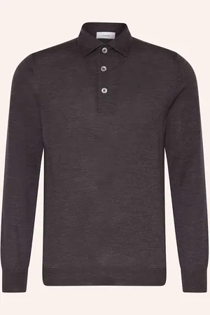 LARDINI Jersey-Poloshirt grau