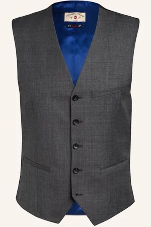 Club of Gents Anzugweste Curt Slim Fit grau