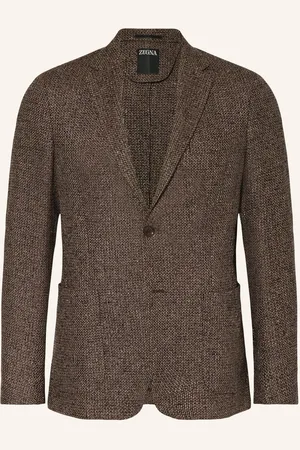 Ermenegildo Zegna Tweed-Sakko Regular Fit Mit Seide braun
