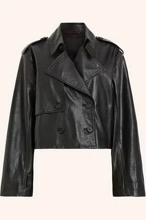 AllSaints Cropped-Trenchcoat Hendry Aus Leder