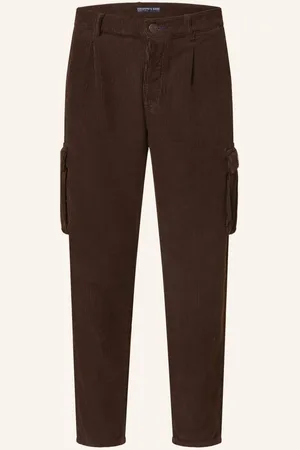 Colours & Sons Cargohose Relaxed Fit Aus Cord braun
