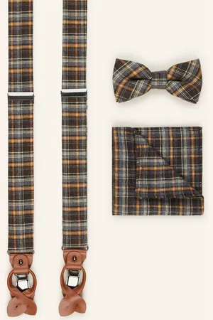 Prince BOWTIE Set: Hosenträger, Fliege Und Einstecktuch blau