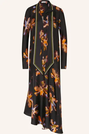 Dorothee Schumacher Seidenkleid Floral Seductive Mit Schluppe schwarz