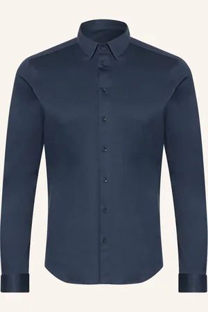 MOS MOSH Gallery Jerseyhemd Marco Extra Slim Fit blau