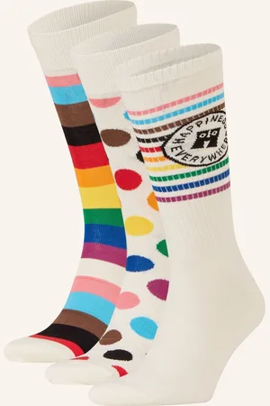 Happy Socks 3er-Pack Socken Mit Geschenkbox weiss