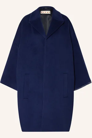 Marni Oversized-Wollmantel Mit 3/4-Arm blau