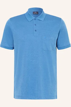 Ragman Piqué-Poloshirt blau
