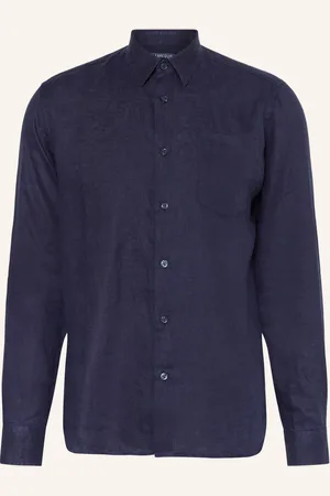 Vilebrequin Leinenhemd Caroubis Regular Fit blau