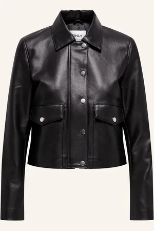 ONLY Jacke In Lederoptik schwarz