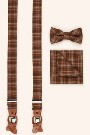 Prince BOWTIE Set: Hosenträger, Fliege Und Einstecktuch braun