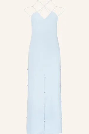 STINE GOYA Kleid Christabel Mit Schmuckperlen blau