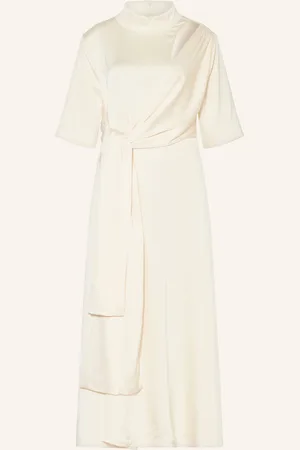 Gestuz Satinkleid Harpergz Mit Cut-Out Und 3/4-Arm weiss