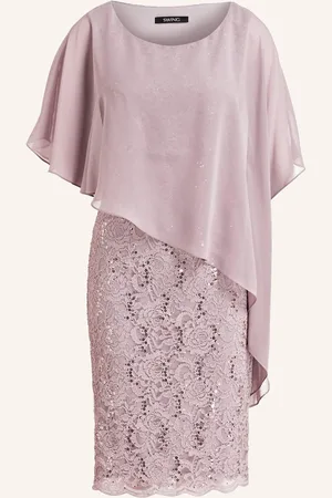 Swing Cocktailkleid Mit Spitze beige