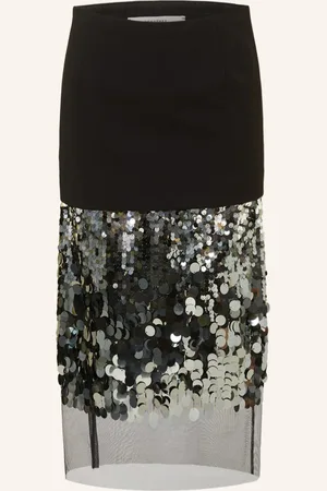 Dorothee Schumacher Rock Im Materialmix Mit Pailletten schwarz
