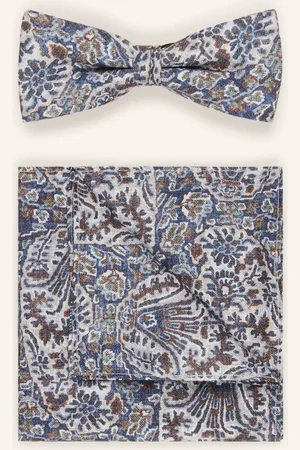 Carlo Monti Set: Fliege Und Einstecktuch blau